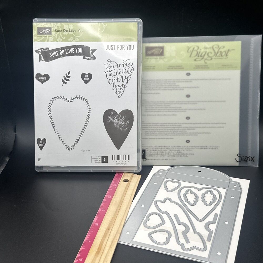 Stampin up! Sure Do Love You stamp And Die Set 145766 Lots to love box 145653